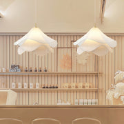 Ethereal Bloom French Floral Pleated Fabric Pendant Light